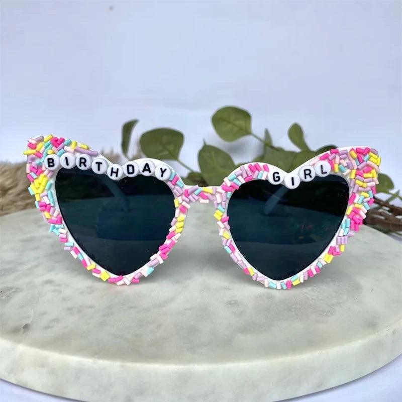 birthday girl sprinkle heart sunglasses - basil boutique