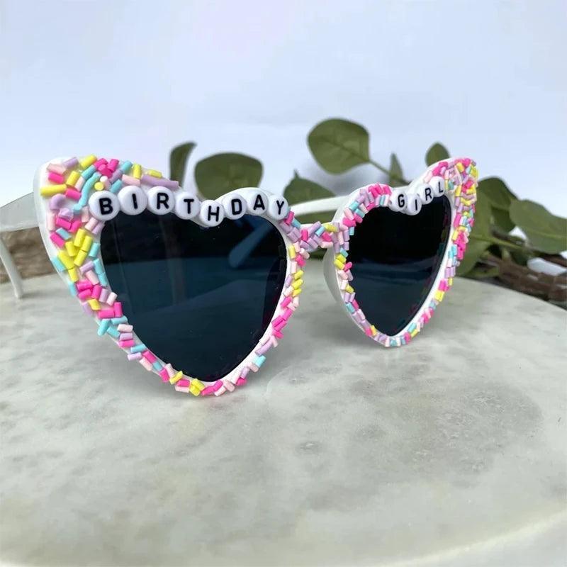 birthday girl sprinkle heart sunglasses - basil boutique