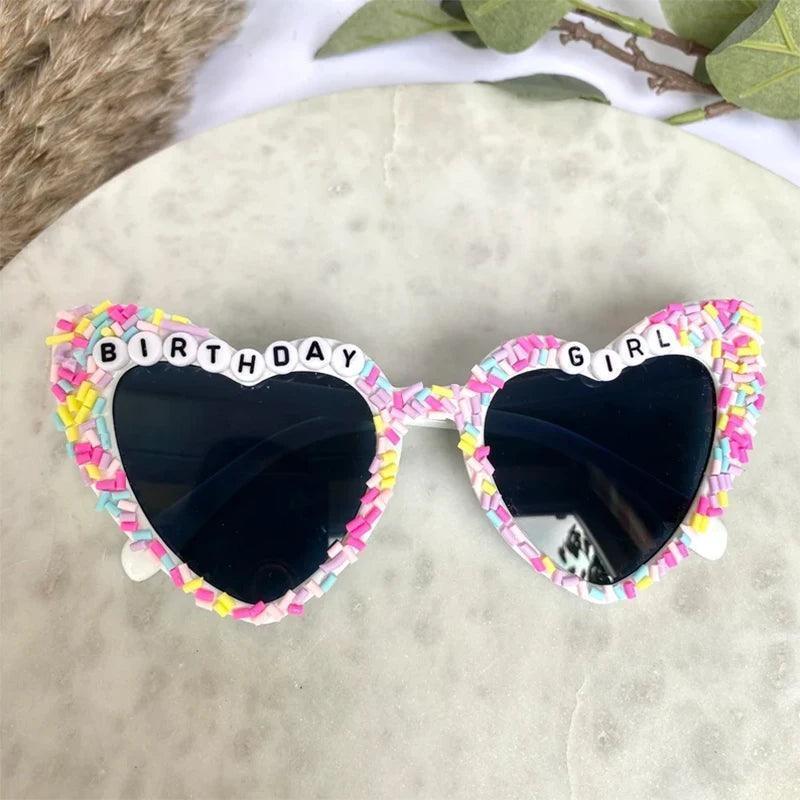 birthday girl sprinkle heart sunglasses - basil boutique