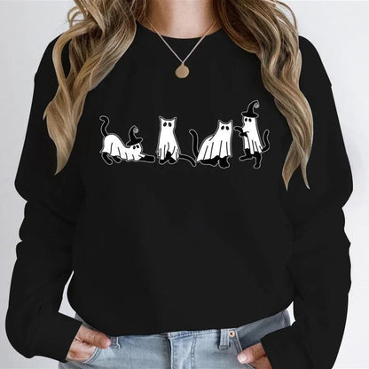 black cats + ghosts crew sweatshirt - basil boutique