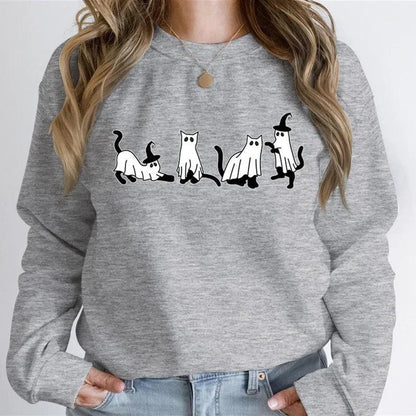 black cats + ghosts crew sweatshirt - basil boutique