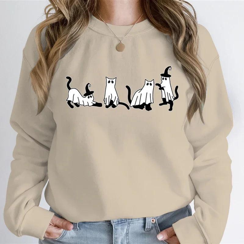 black cats + ghosts crew sweatshirt - basil boutique