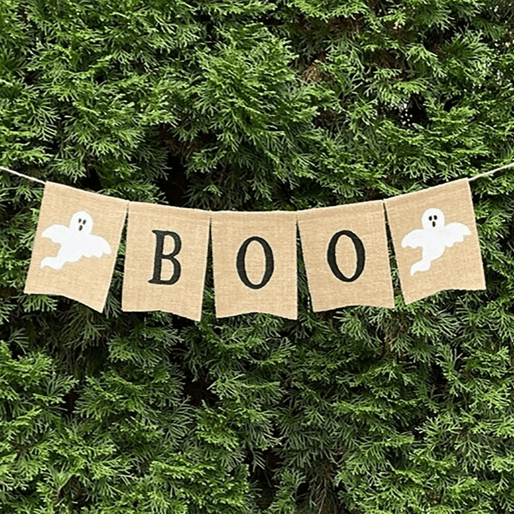 boo burlap banner - basil boutique