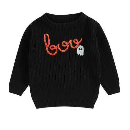 boo-tiful knit kids crew sweatshirts - basil boutique