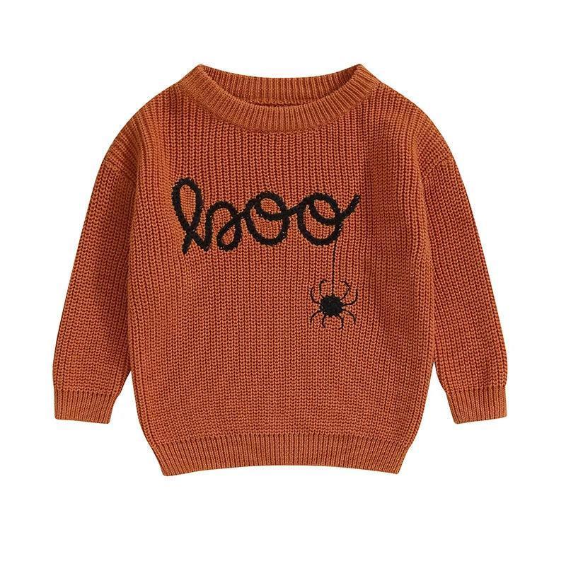 boo-tiful knit kids crew sweatshirts - basil boutique