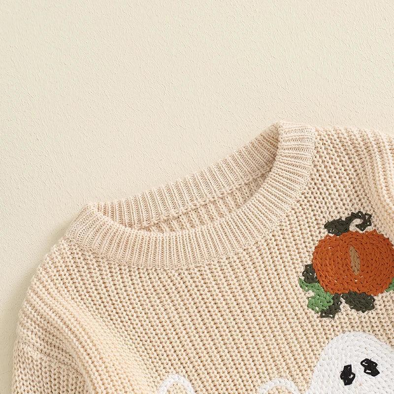 boos + ghouls knit kids crew sweater - basil boutique