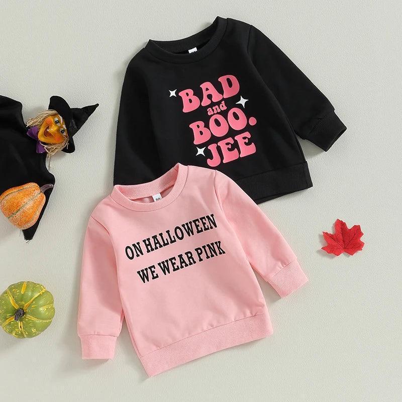 boujee halloween kids crew sweatshirts - basil boutique