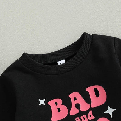 boujee halloween kids crew sweatshirts - basil boutique