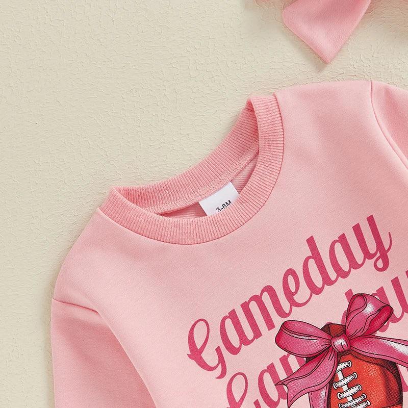 bows + football game day onesie - basil boutique