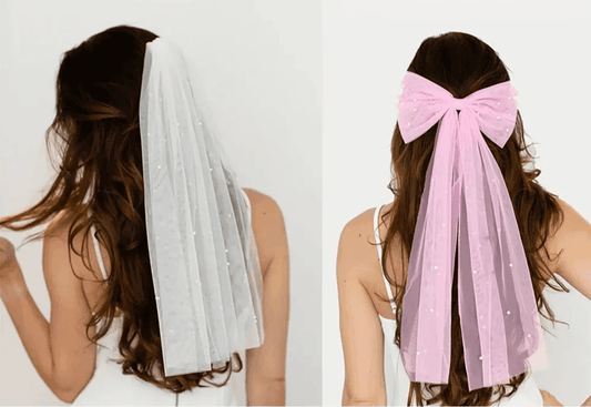 bridal party bow veils - basil boutique