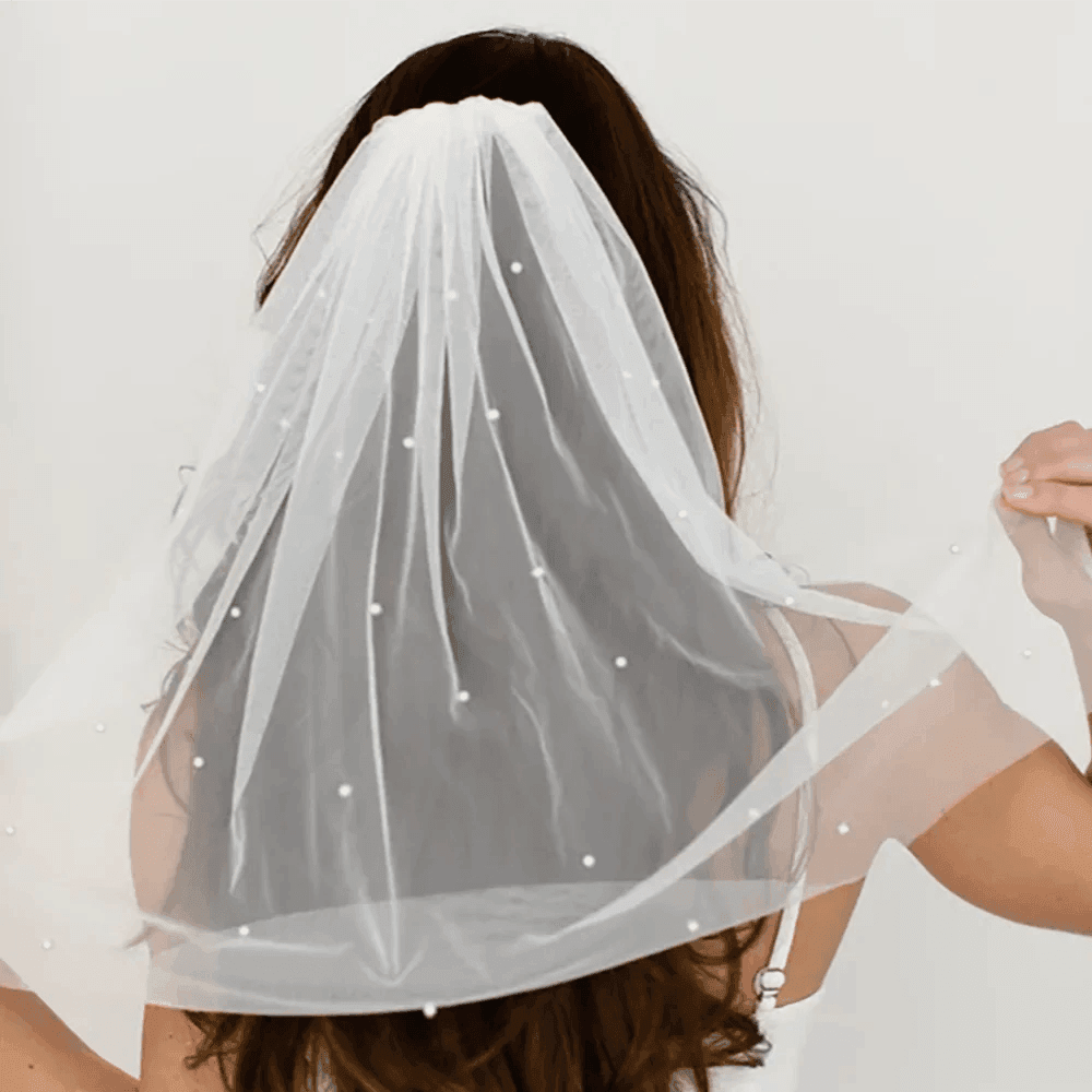 bridal party bow veils - basil boutique