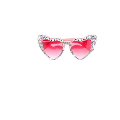 bridal party rhinestone heart sunglasses - basil boutique