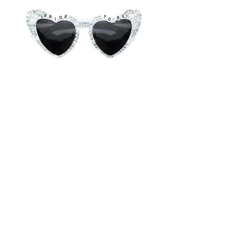 bridal party rhinestone heart sunglasses - basil boutique