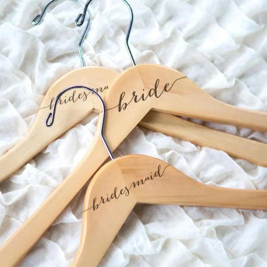 bridal party wooden hangers - basil boutique