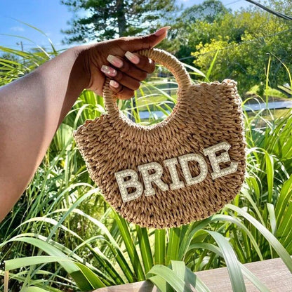 bridal straw bags - basil boutique