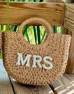 bridal straw bags - basil boutique