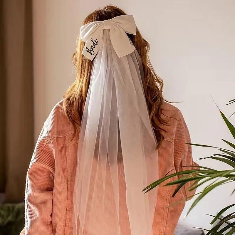 bride bow veil - basil boutique