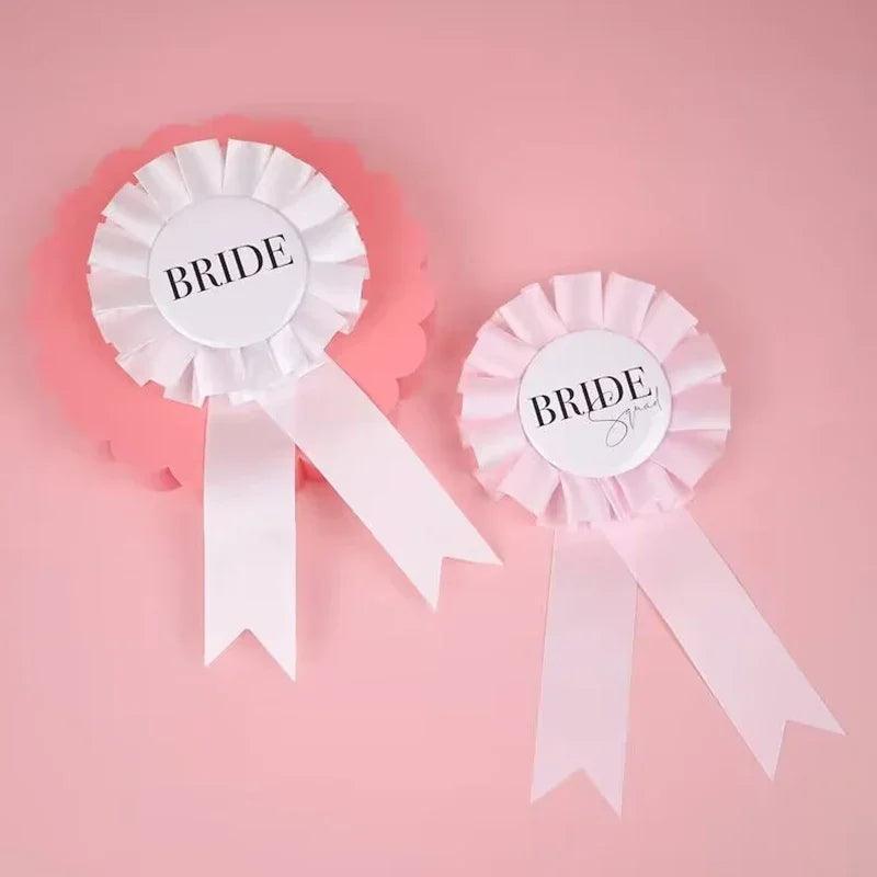 bride + bride squad pins - basil boutique