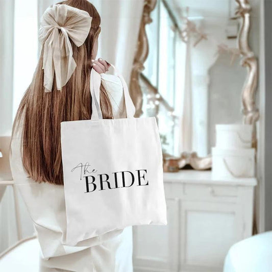 bride + bride squad tote bags - basil boutique