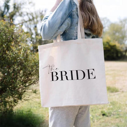 bride + bride squad tote bags - basil boutique