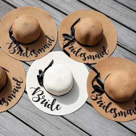 bride + bridesmaid floppy hats - basil boutique