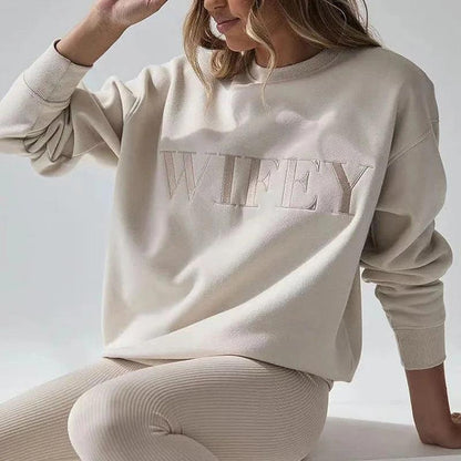 bride + bridesmaid embroidered crew sweatshirts - basil boutique