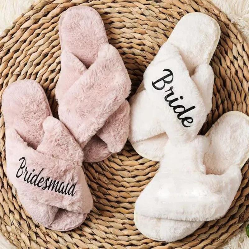 bride + bridesmaid flip flop slippers - basil boutique