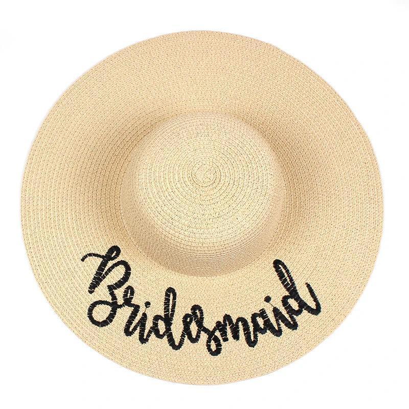 2018 brand BRIDE brides maid floppy Summer beach Sun Hats Honeymoon bridesmaid maid of honor party cap hats - basil boutique