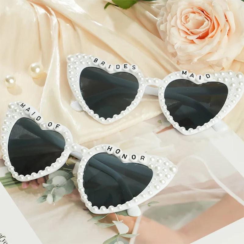 bride + bridesmaid pearl sunglasses - basil boutique