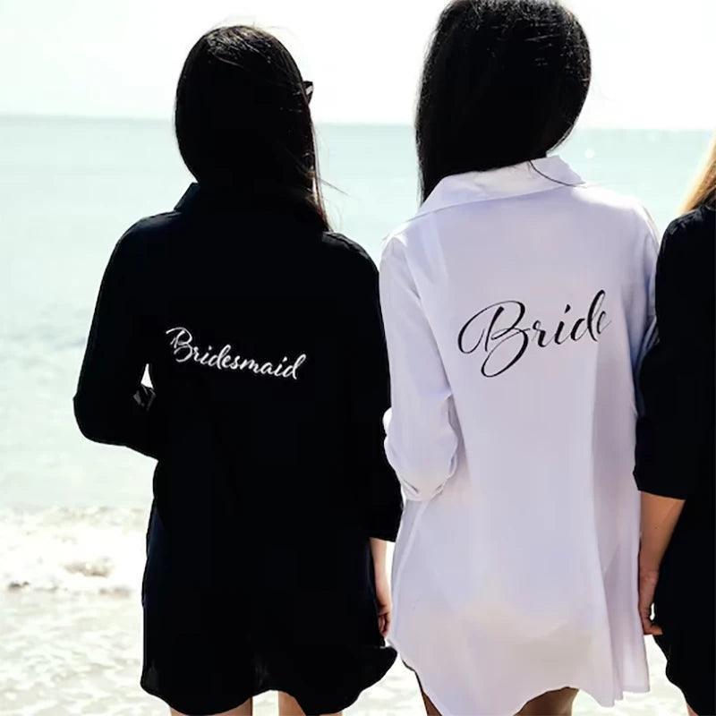 bride + bridesmaid swimsuit cover ups - basil boutique