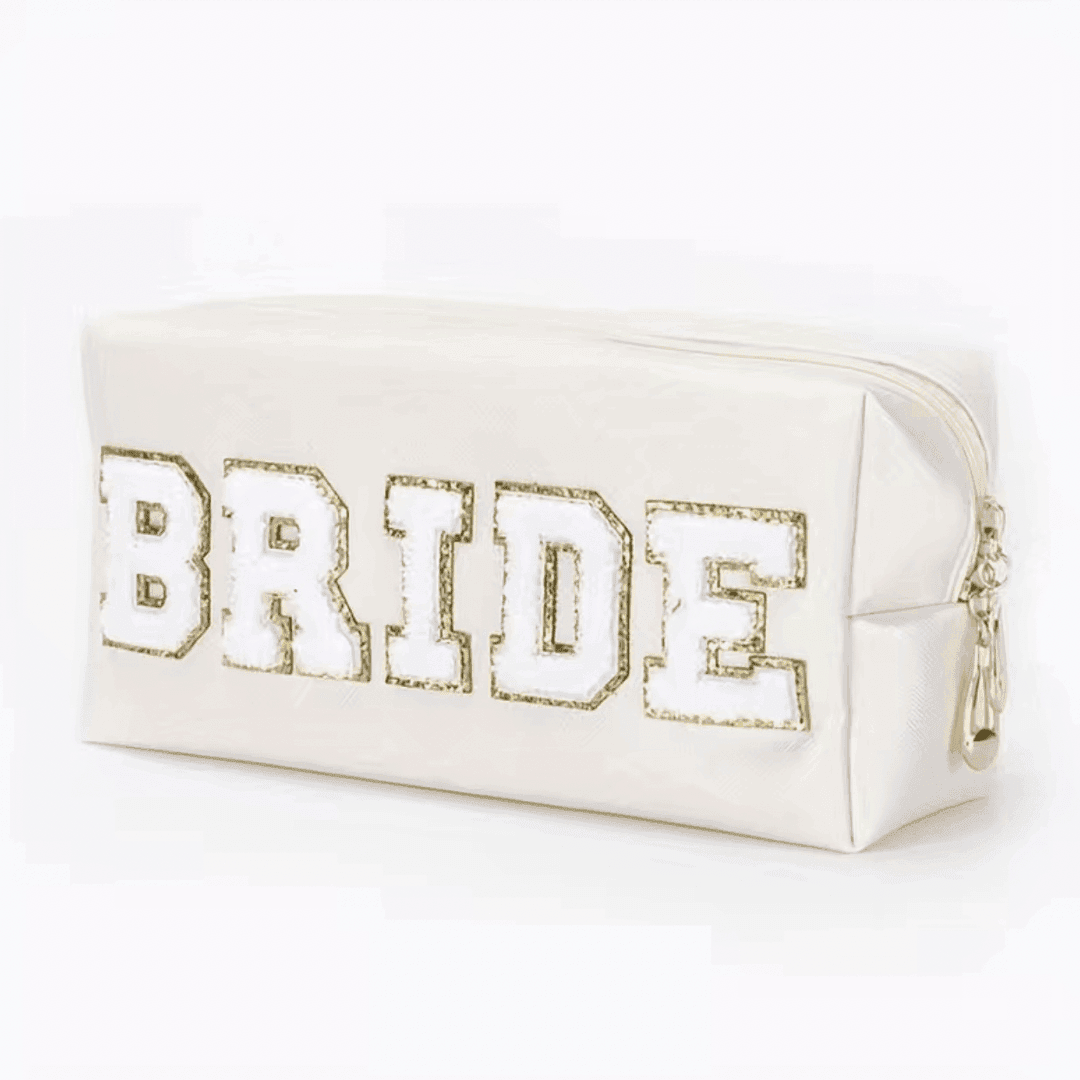 bride cosmetic bag - basil boutique