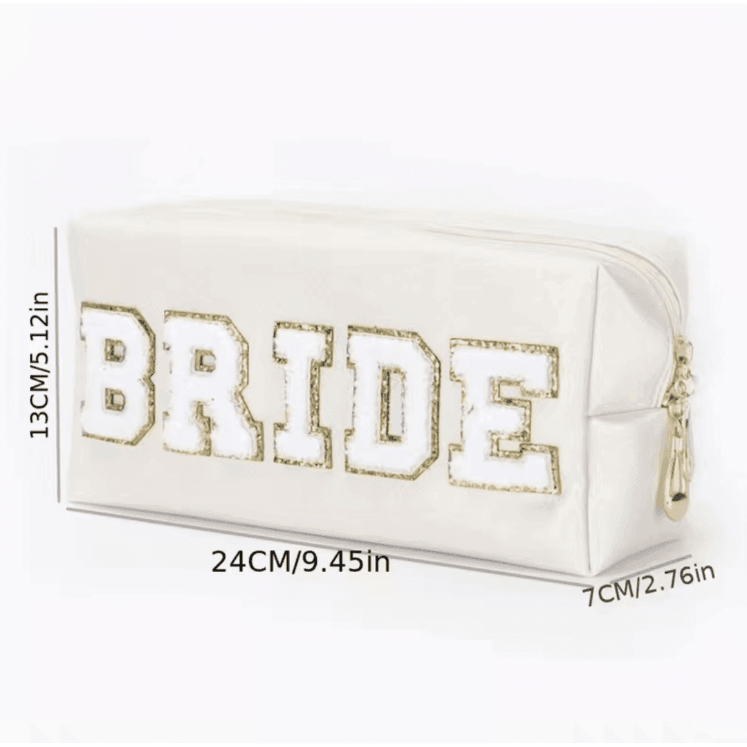 bride cosmetic bag - basil boutique