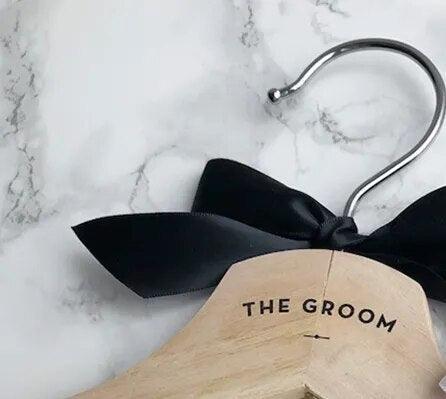 bride + groom bow hanger - basil boutique