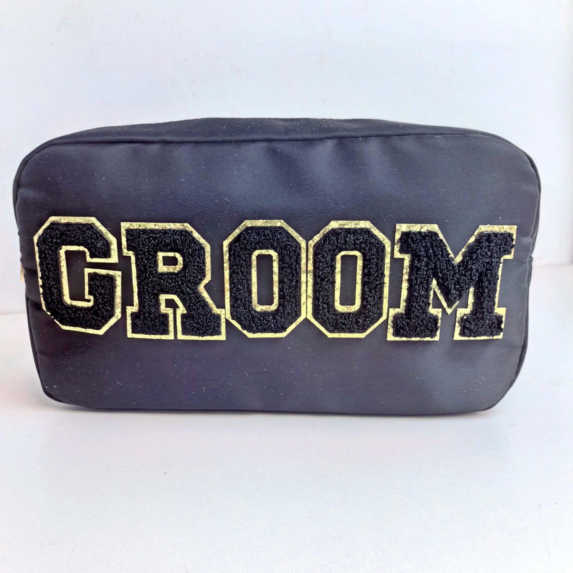 bride + groom cosmetic bags - basil boutique