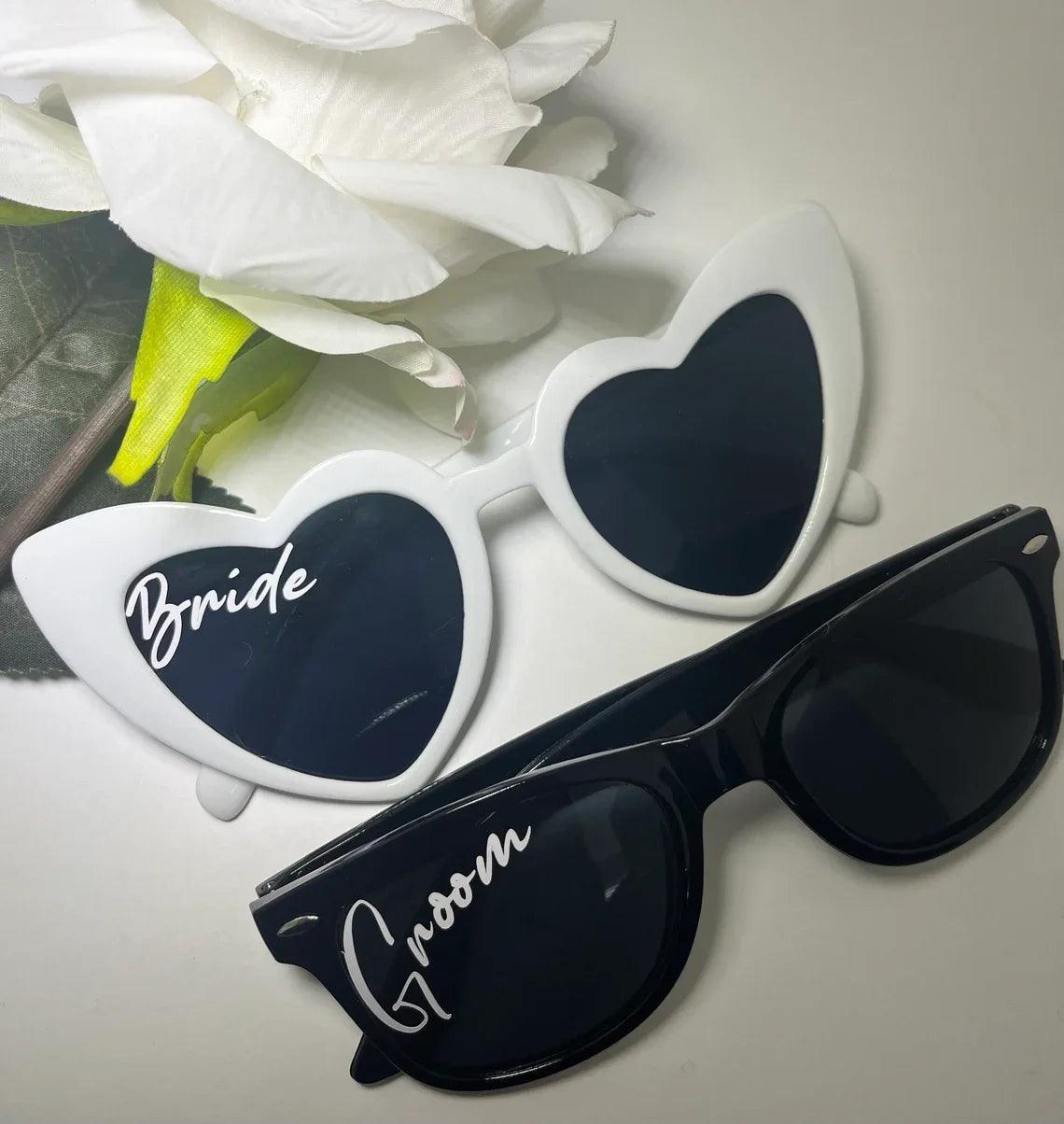 bride + groom heart matching sunglasses - basil boutique