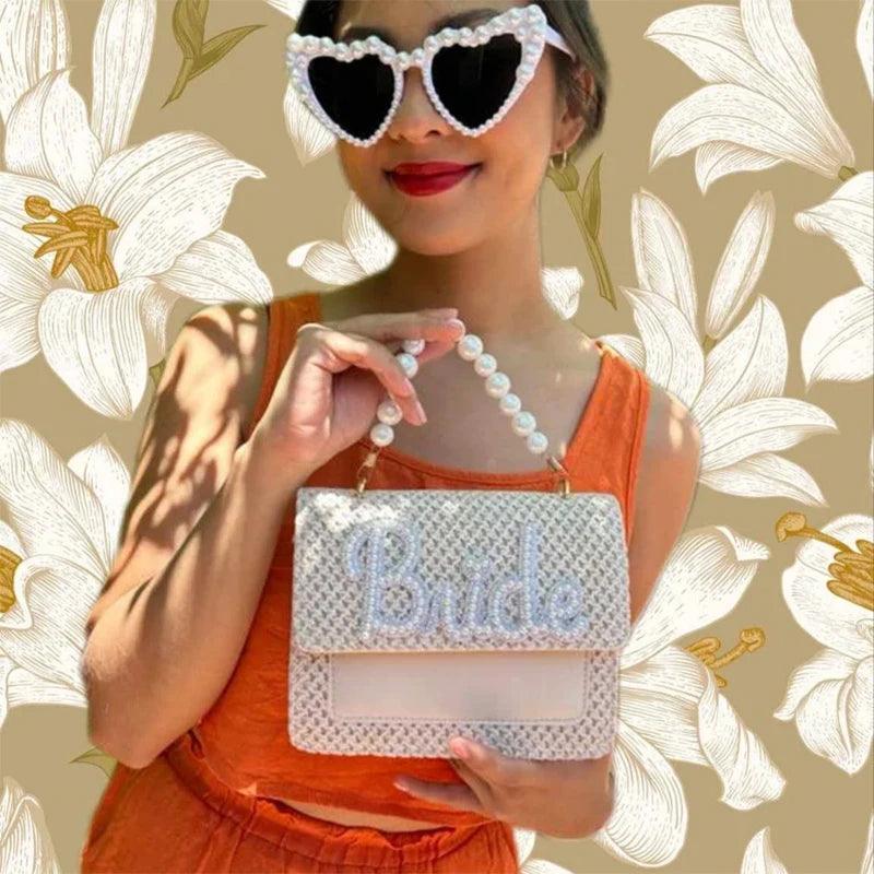 bride pearl boho bag - basil boutique