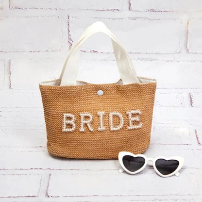 bride pearl straw bag - basil boutique