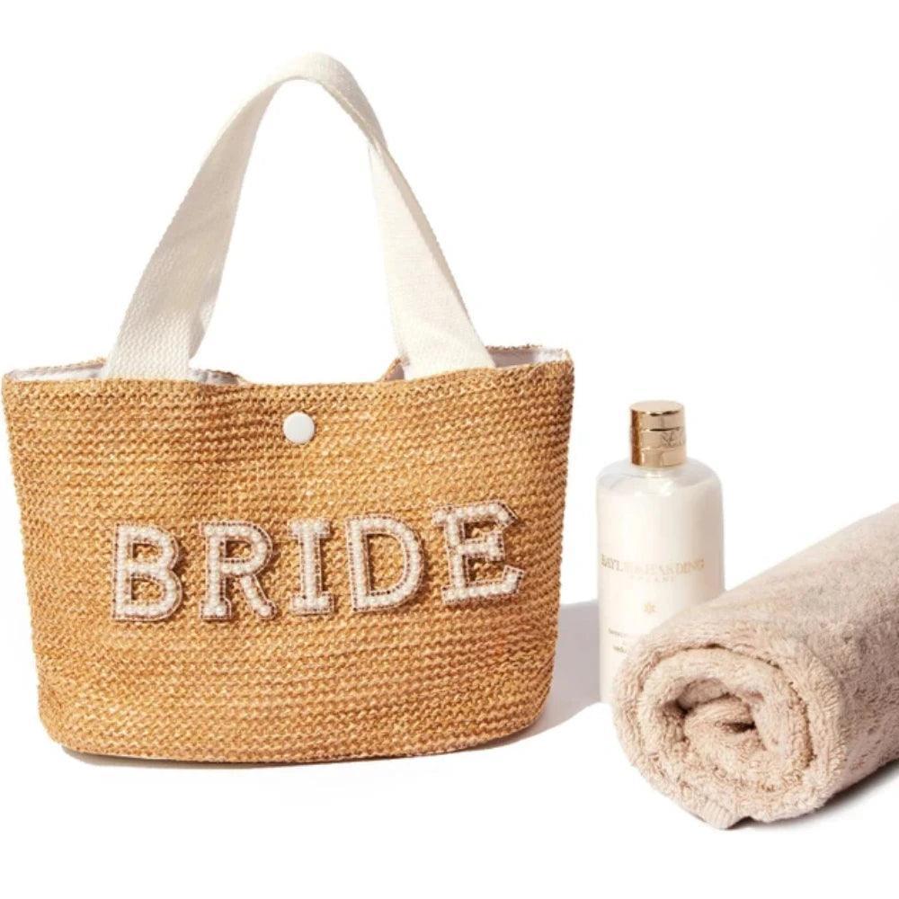 bride pearl straw bag - basil boutique