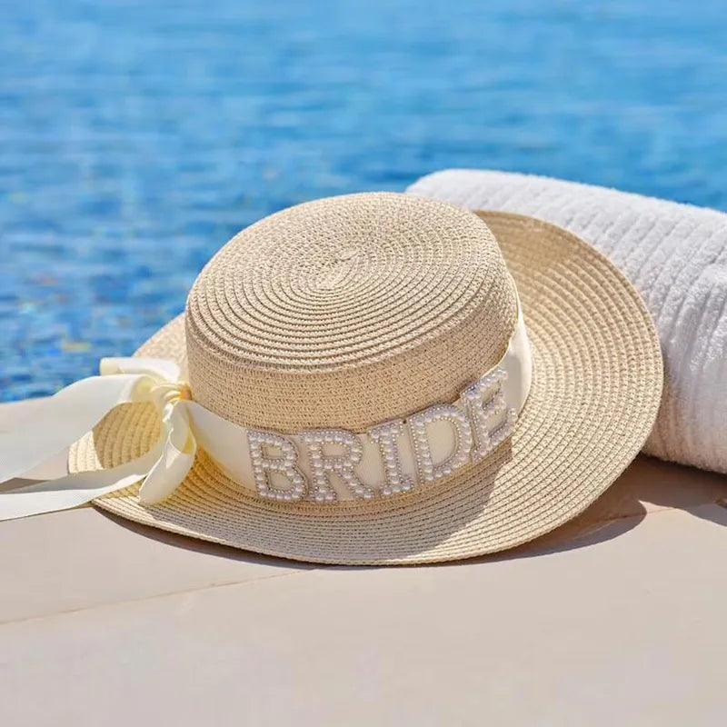 pearl bride sun hat - basil boutique