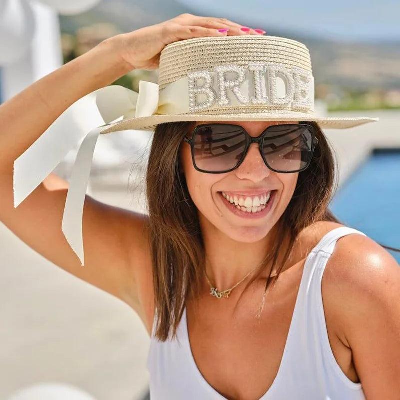 pearl bride sun hat - basil boutique