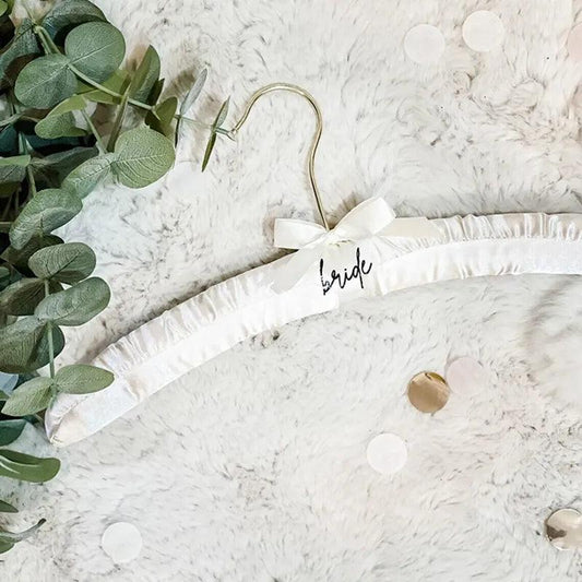 bride satin hanger - basil boutique