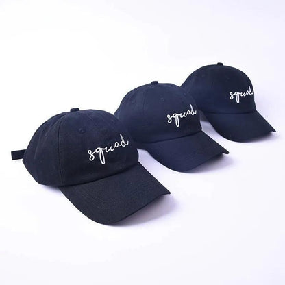 bride + squad embroidered baseball hats - basil boutique