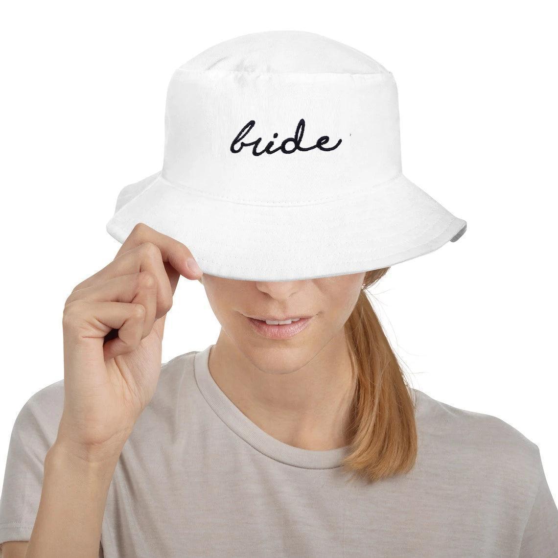 bride + squad embroidered bucket hats - basil boutique