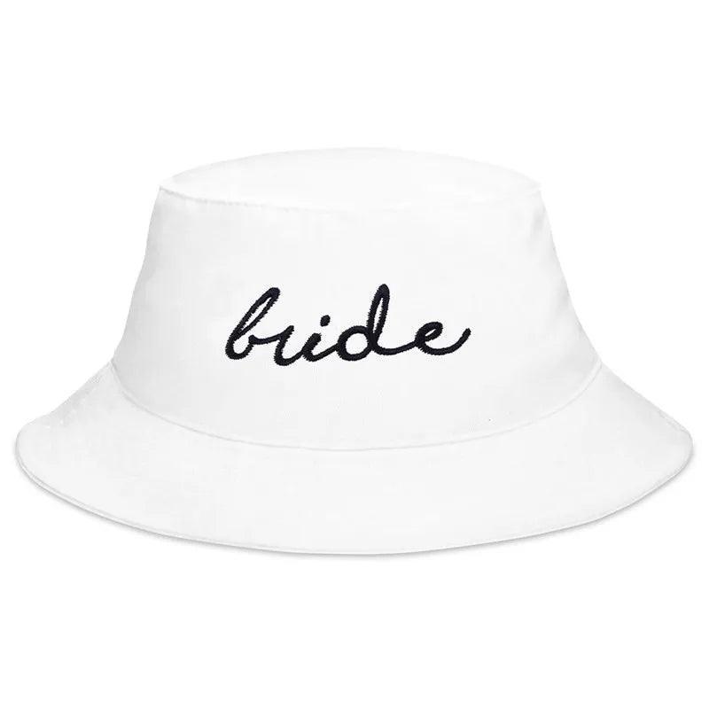 bride + squad embroidered bucket hats - basil boutique