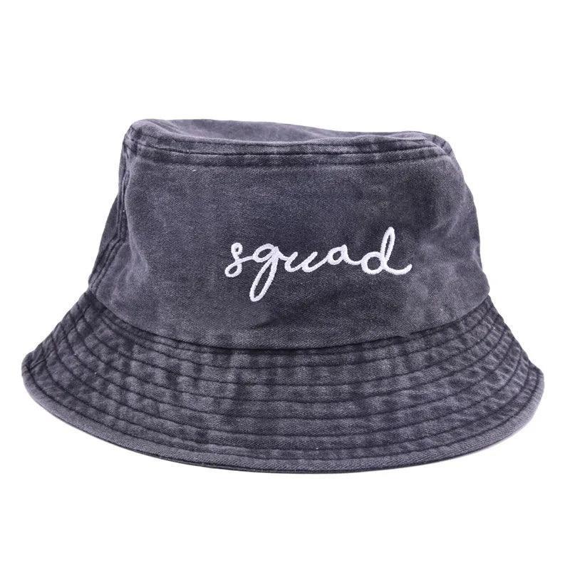 bride + squad embroidered bucket hats - basil boutique