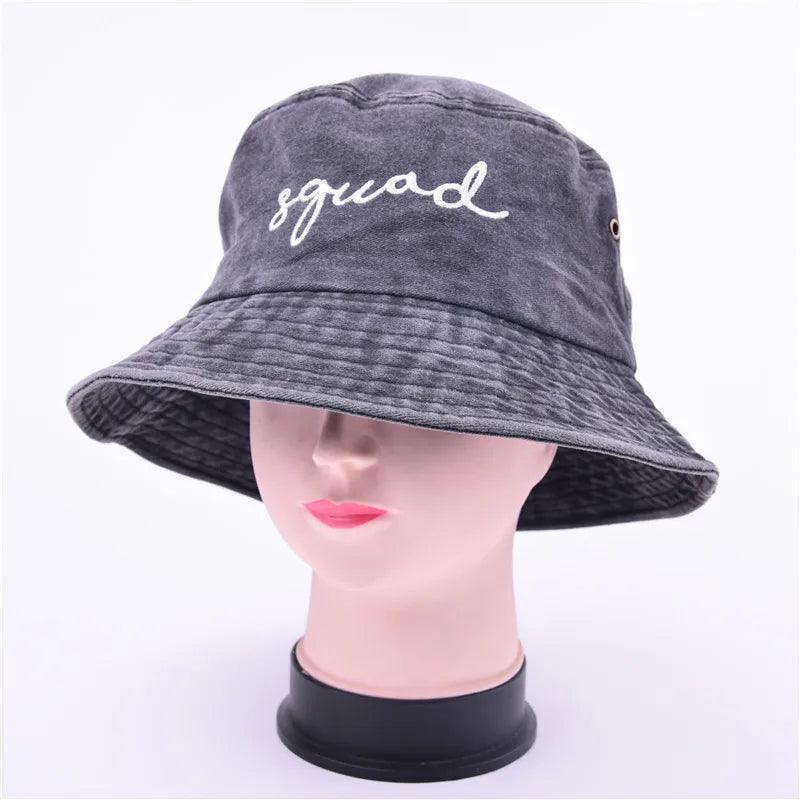 Bride Squad Embroidery Washed Denim Bucket Hats For Women Wedding Bachelorette Party Hat Team Bride To Be Bridesmaid Caps Gifts - basil boutique