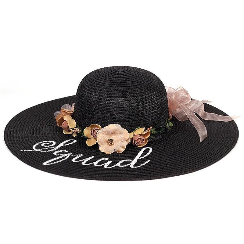 2020 New Bride Embroidery Sun Hat Summer Fashion Broad Eaves Beach Shade Hat Lace Flower Decoration Straw Hats - basil boutique