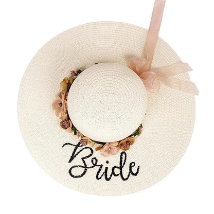 bride + squad floral floppy hats - basil boutique