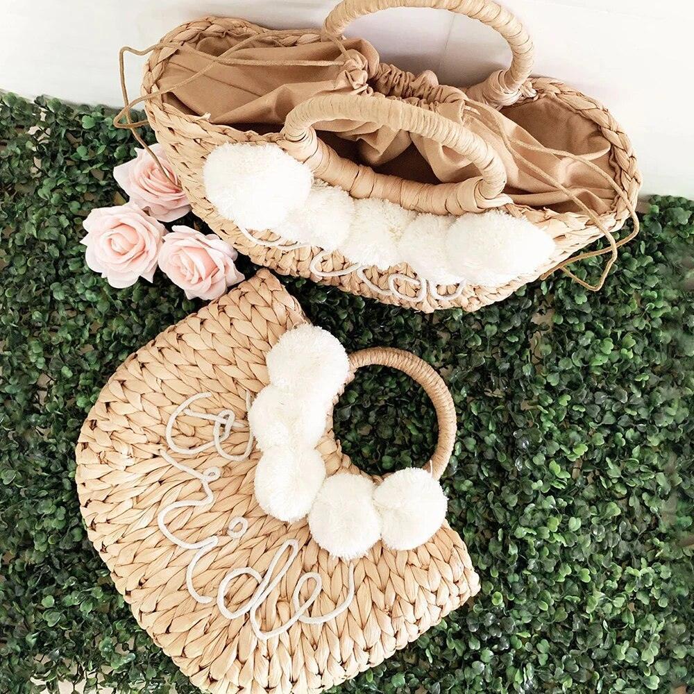 bride straw half-moon purse - basil boutique