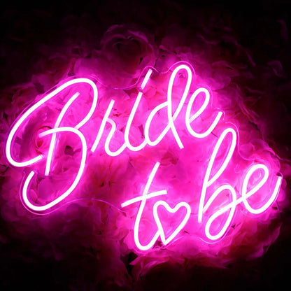 bride-to-be heart neon sign - basil boutique